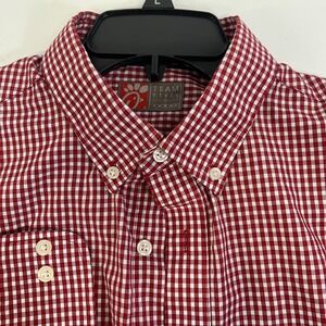 Chick-fil-A Shirt Mens Large Gingham Button Down‎ Oobe Pocket Restaurant Uniform